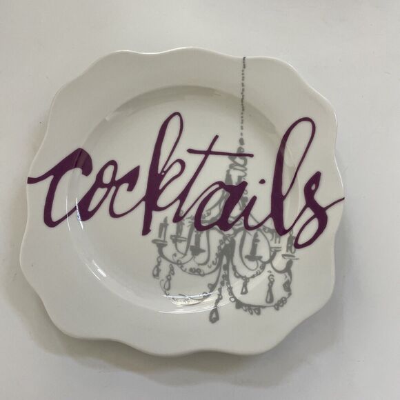 Set of 4 ROSANNA COCKTAILS SALAD DESSERT APPETIZER PLATES Square Wine & Cheese - Picture 4 of 7